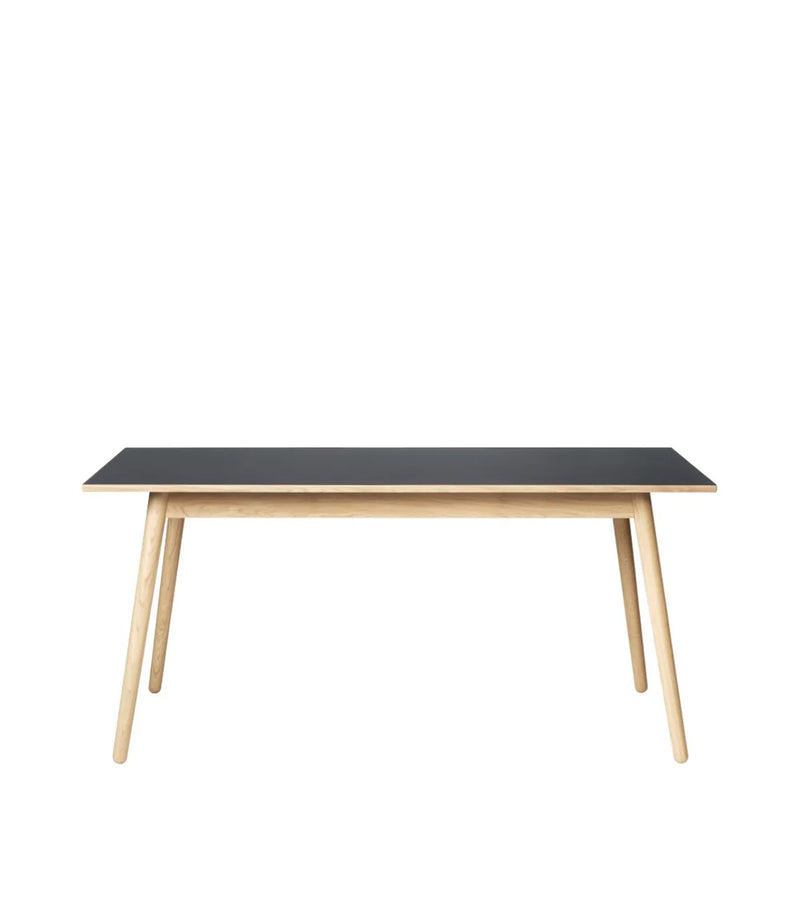 FDB Møbler C35B - Dining Table Oak Nature Lacquered Linoleum Dark Grey (4155) by Poul M. Volther