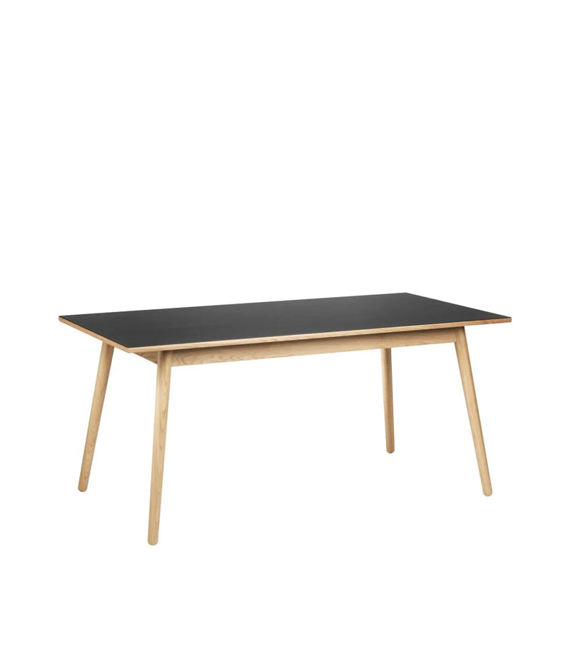 FDB Møbler C35B - Dining Table Oak Nature Lacquered Linoleum Black (4023) by Poul M. Volther