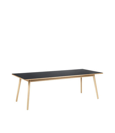 FDB Møbler C35C - Dining Table Oak Nature Lacquered Linoleum Black (4023) by Poul M. Volther