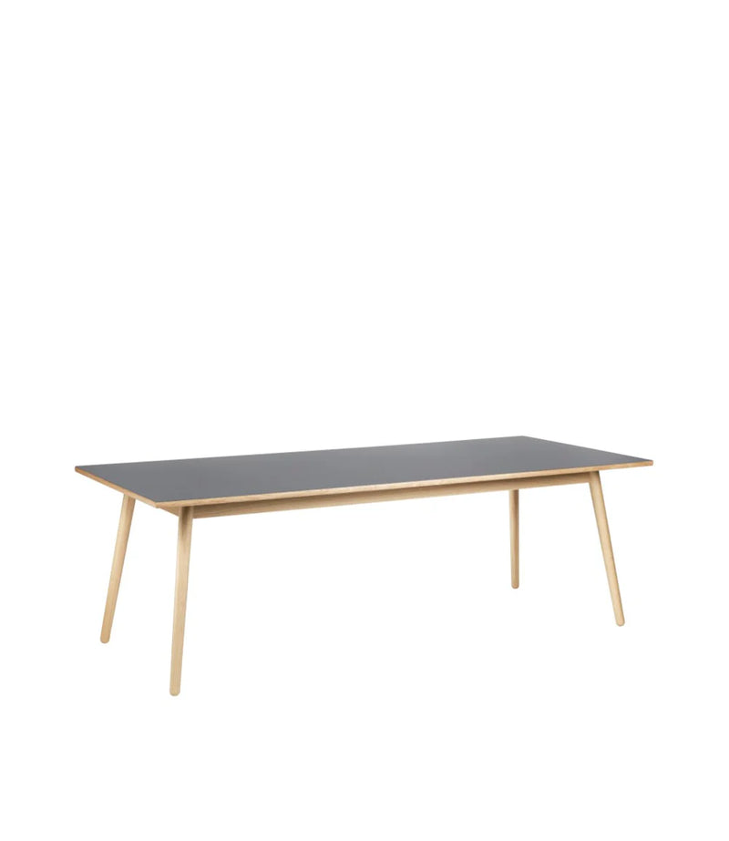FDB Møbler C35C - Dining Table Oak Nature Lacquered Linoleum Dark Grey (4155) by Poul M. Volther
