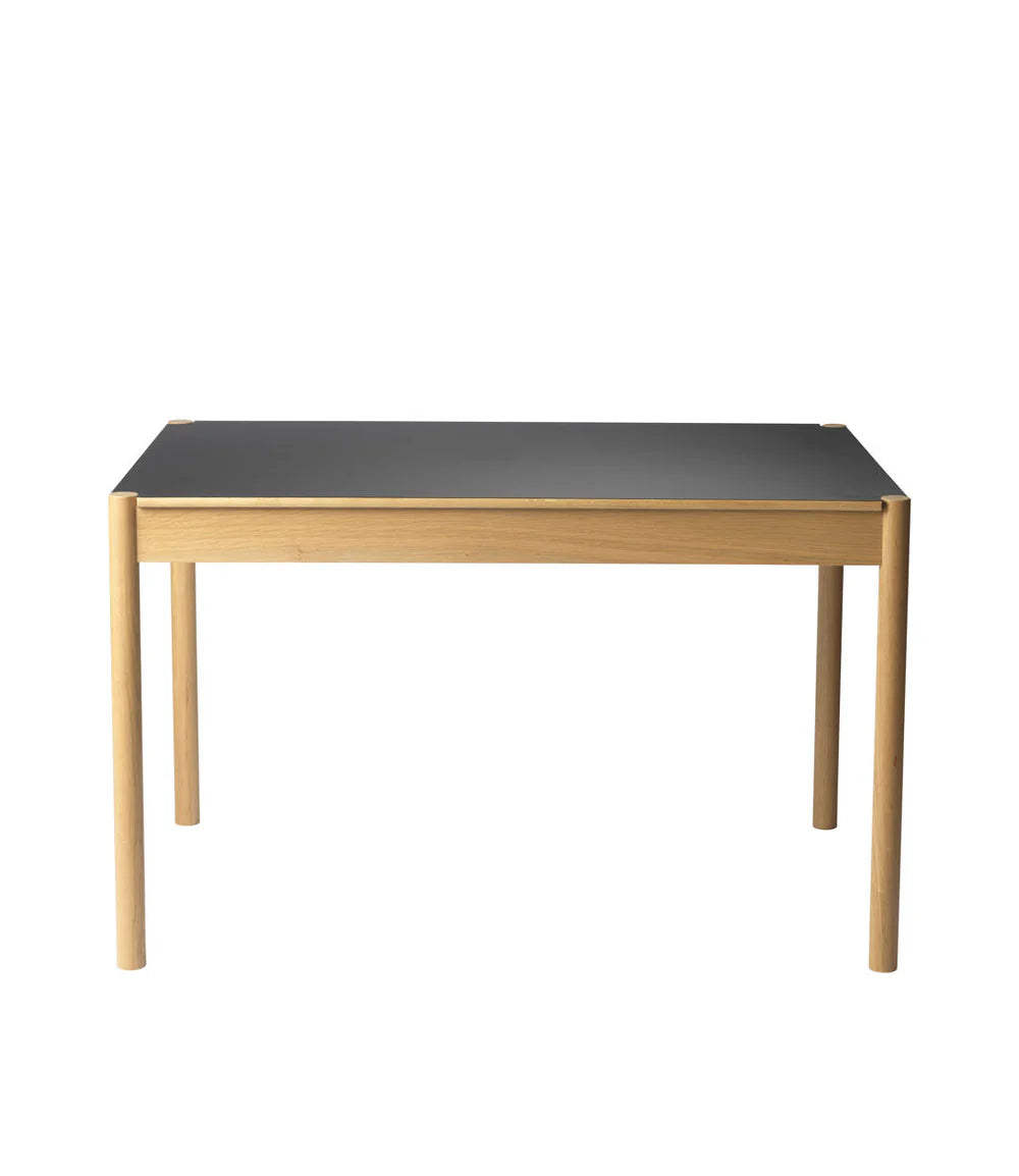 FDB Møbler C44 - Dining Table 31.5 x 47.2 in Oak Nature Lacquered Fenix Laminate Beige/Neutral by Jørgen Bækmark