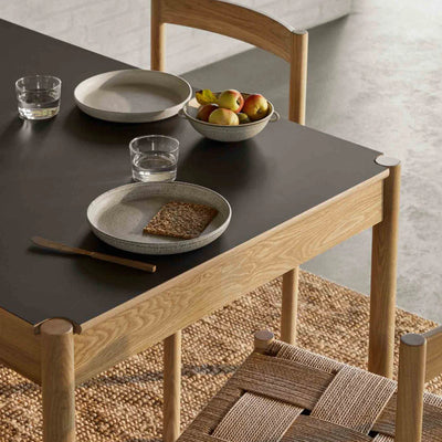FDB Møbler C44 - Dining Table 31.5 x 47.2 in Oak Nature Lacquered Fenix Laminate Beige/Neutral by Jørgen Bækmark