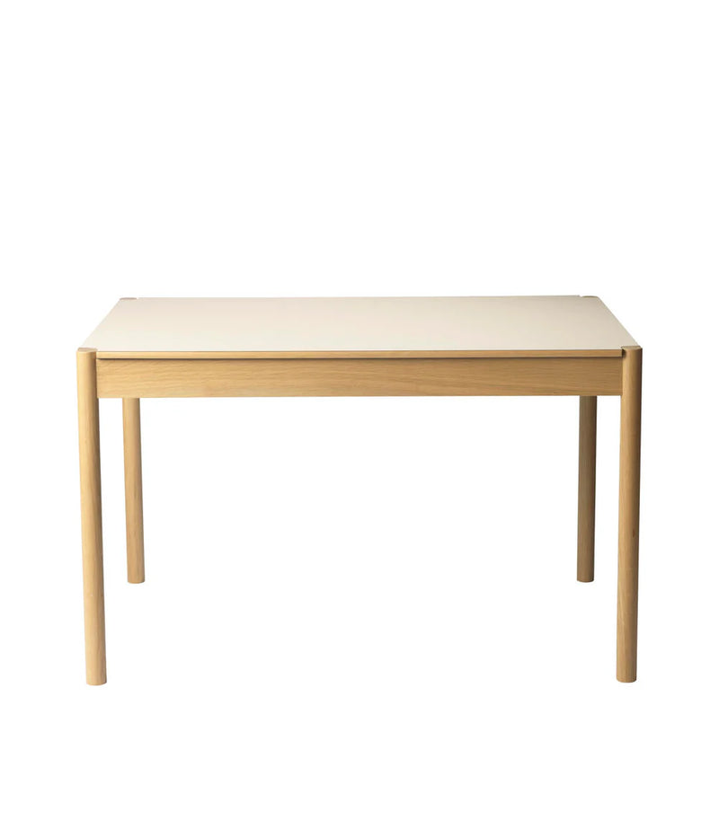 FDB Møbler C44 - Dining Table 31.5 x 47.2 in Oak Nature Lacquered Fenix Laminate Beige/Neutral by Jørgen Bækmark