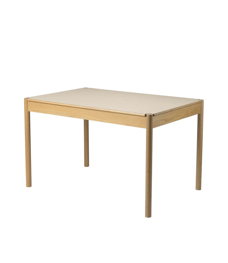 FDB Møbler C44 - Dining Table 31.5 x 47.2 in Oak Nature Lacquered Fenix Laminate Beige/Neutral by Jørgen Bækmark
