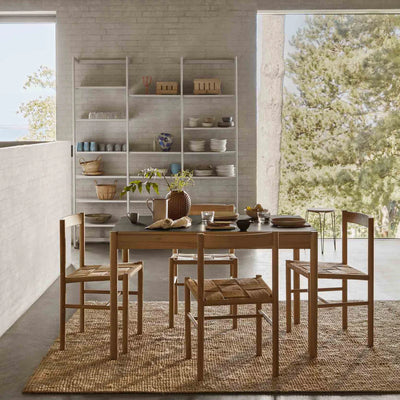 FDB Møbler C44 - Dining Table 31.5 x 47.2 in Oak Nature Lacquered Fenix Laminate Beige/Neutral by Jørgen Bækmark