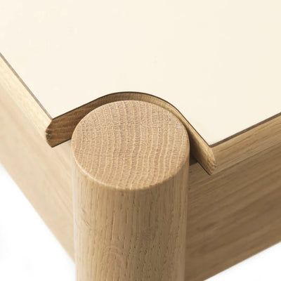 FDB Møbler C44 - Dining Table 31.5 x 31.5 in Oak Nature Lacquered Fenix Laminate Beige/Neutral by Jørgen Bækmark