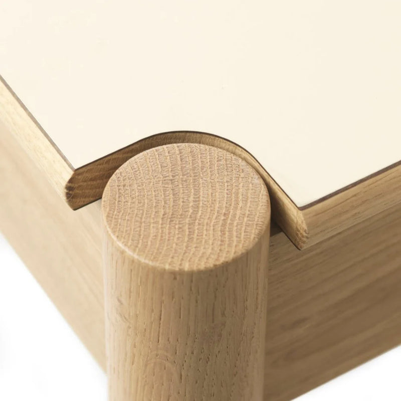 FDB Møbler C44 - Dining Table 31.5 x 31.5 in Oak Nature Lacquered Fenix Laminate Beige/Neutral by Jørgen Bækmark