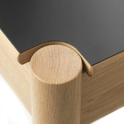 FDB Møbler C44 - Dining Table 31.5 x 31.5 in Oak Nature Lacquered Fenix Laminate Beige/Neutral by Jørgen Bækmark