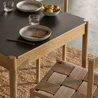 FDB Møbler C44 - Dining Table 31.5 x 31.5 in Oak Nature Lacquered Fenix Laminate Beige/Neutral by Jørgen Bækmark
