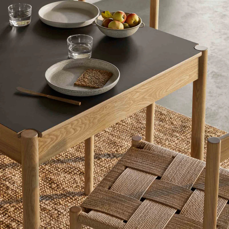 FDB Møbler C44 - Dining Table 31.5 x 31.5 in Oak Nature Lacquered Fenix Laminate Beige/Neutral by Jørgen Bækmark