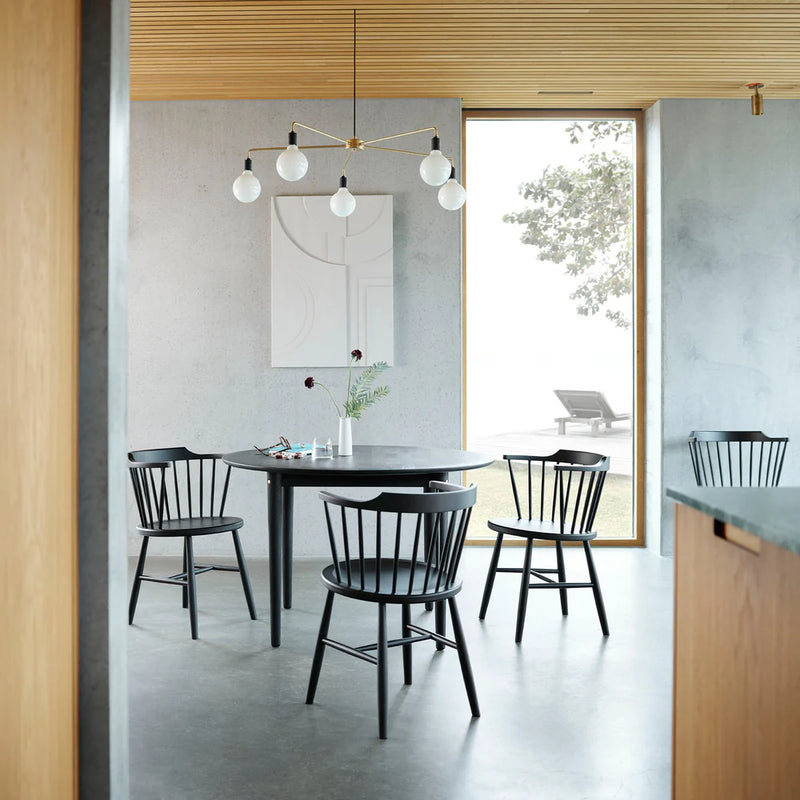FDB Møbler C62 - Bjørk - Dining Table Oak Solid Black Painted Oak Solid Black Painted by Unit10