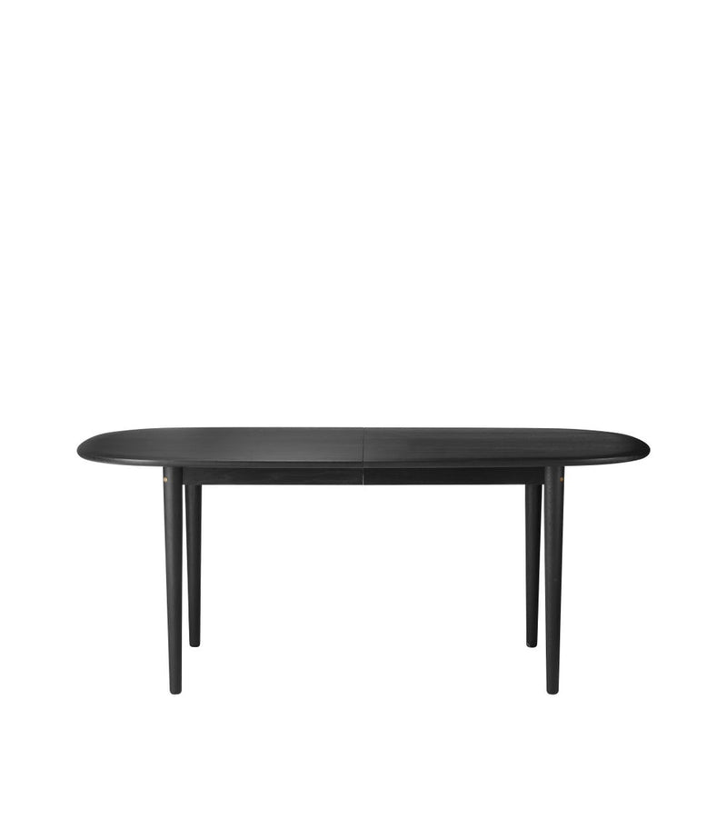 FDB Møbler C63E2TIL - Bjørk - Dining Table w/2 Extra Leafs Oak Solid Black Painted Oak Solid Black Painted by Unit10