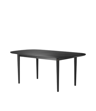 FDB Møbler C63E2TIL - Bjørk - Dining Table w/2 Extra Leafs Oak Solid Black Painted Oak Solid Black Painted by Unit10