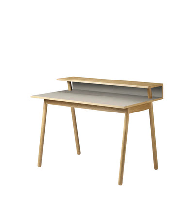 FDB Møbler C68 - Nørrebro Desk Oak Nature Lacquered 34.9 x 46.5 x 26.8 in Linoleum Mushroom by Isabel Ahm