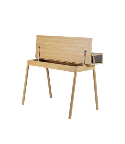 FDB Møbler C68 - Nørrebro Desk Oak Nature Lacquered 34.9 x 46.5 x 26.8 in Linoleum Mushroom by Isabel Ahm