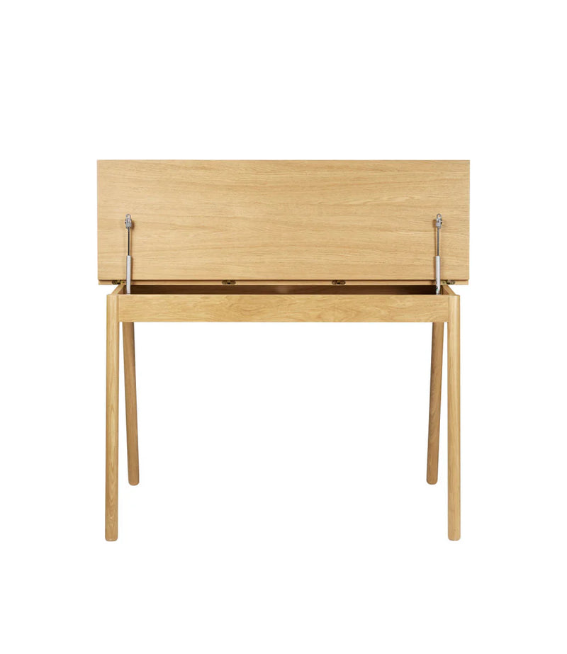FDB Møbler C68 - Nørrebro Desk Oak Nature Lacquered 34.9 x 46.5 x 26.8 in Linoleum Mushroom by Isabel Ahm