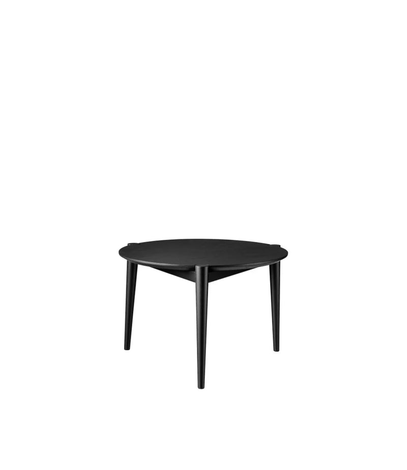 FDB Møbler D102 - Søs Coffee Table Ø: 21.7 in Oak Solid Black Painted by Stine Lundgaard Weigelt