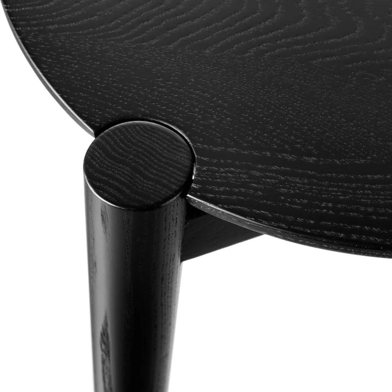 FDB Møbler D102 - Søs Coffee Table Ø: 21.7 in Oak Solid Black Painted by Stine Lundgaard Weigelt