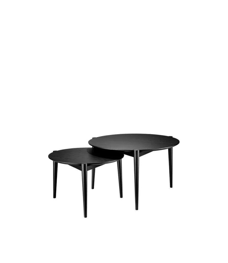 FDB Møbler D102 - Søs Coffee Table Ø: 21.7 in Oak Solid Black Painted by Stine Lundgaard Weigelt