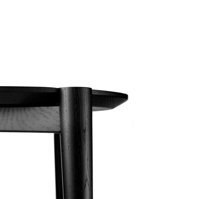 FDB Møbler D102 - Søs Coffee Table Ø: 21.7 in Oak Solid Jet Black (RAL 9005) Painted by Stine Lundgaard Weigelt