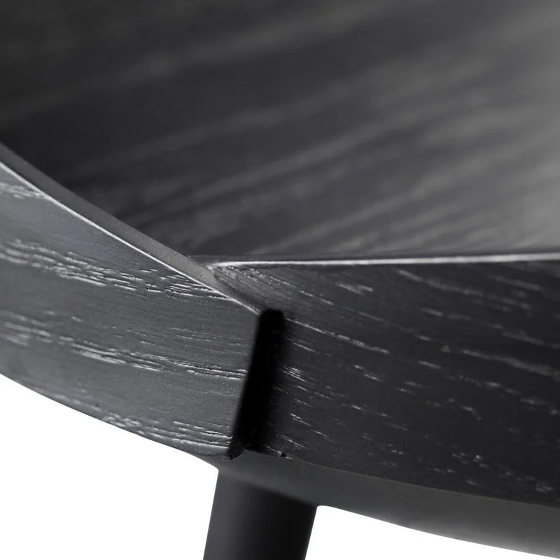 FDB Møbler D106 - Bakketop - Tray Table Ø: 15 in Oak Black Painted by Philip Bro