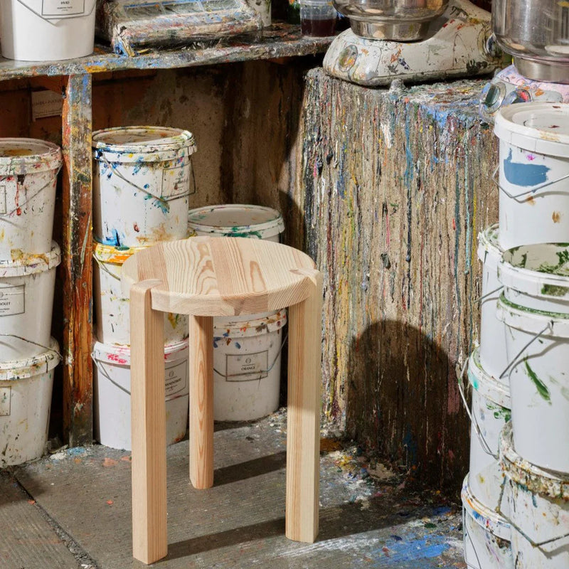 FDB Møbler D108 - Ragnesminde - Side Table Ø: 13.8 in Pine Solid Nature Untreated by Katrine Sander