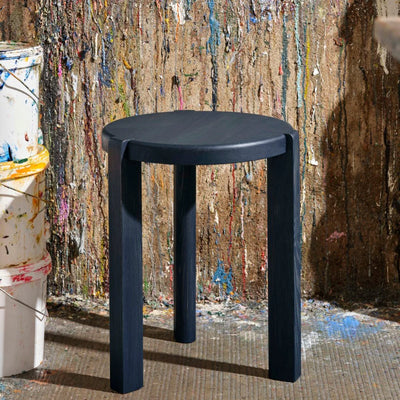 FDB Møbler D108 - Ragnesminde - Side Table Ø: 13.8 in Pine Solid Midnight Blue (34/Aarhus) Oiled by Katrine Sander