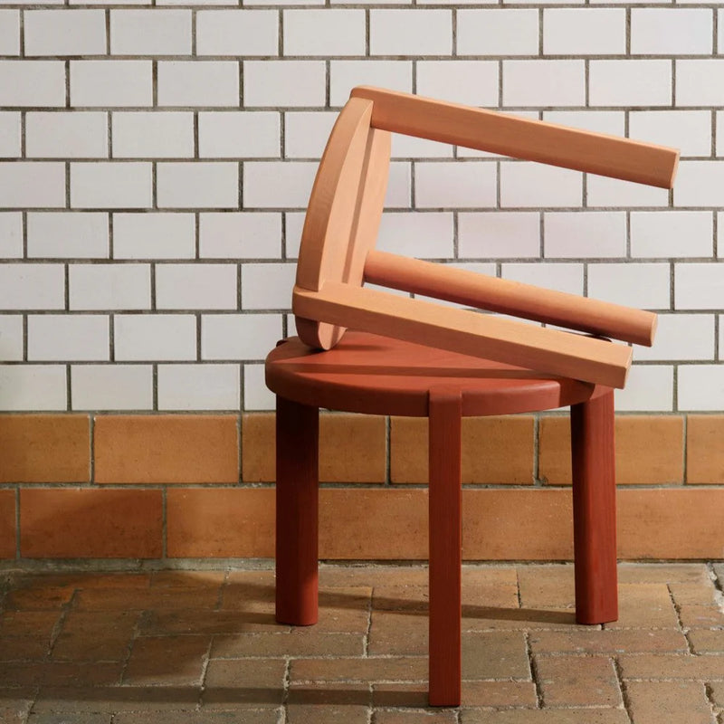 FDB Møbler D108 - Ragnesminde - Coffee Table Ø: 18.9 in Pine Solid Carmine Red (48/Bilbao) Oiled by Katrine Sander