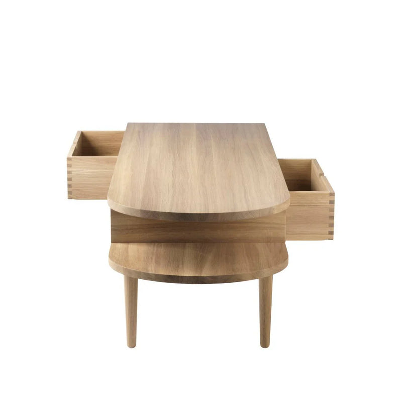 FDB Møbler F24 - Bench Oak Solid Nature Lacquered by Diana Mot & Isabella Bergstrøm