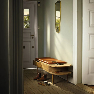 FDB Møbler F24 - Bench Oak Solid Nature Lacquered by Diana Mot & Isabella Bergstrøm