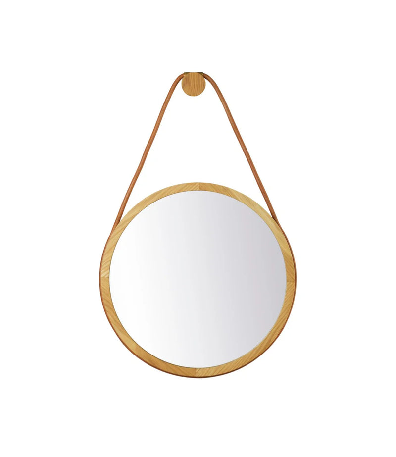 FDB Møbler I3 - Mossø - Mirror Oak Nature Lacquered Ø: 15.7 in MDF Backplate by Diana Mot & Isabella Bergstrøm