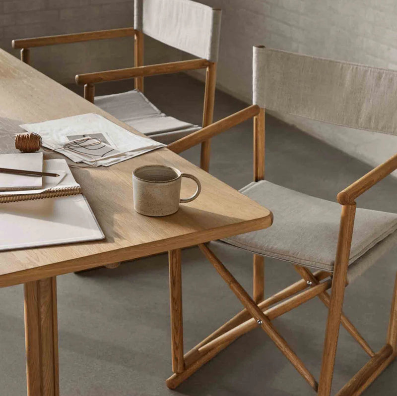 FDB Møbler J138 - Folding Chair Oak Solid Nature Oiled 100% Flax Oeko-Tex (Hecht-J) by Erik Ole Jørgensen