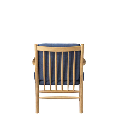FDB Møbler J147 - Armchair Oak Nature Lacquered MLF Dark Blue (36) by Erik Ole Jørgensen