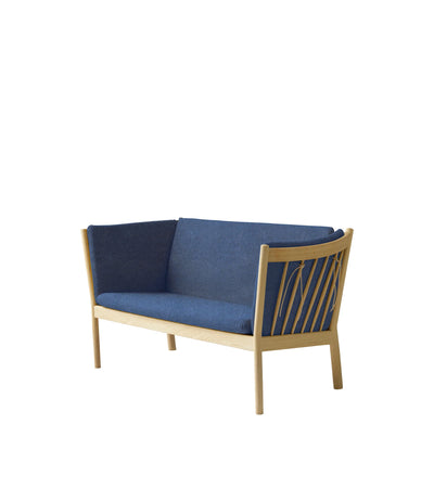 FDB Møbler J148 - 2-person couch Oak Nature Lacquered MLF Dark Blue (36) by Erik Ole Jørgensen