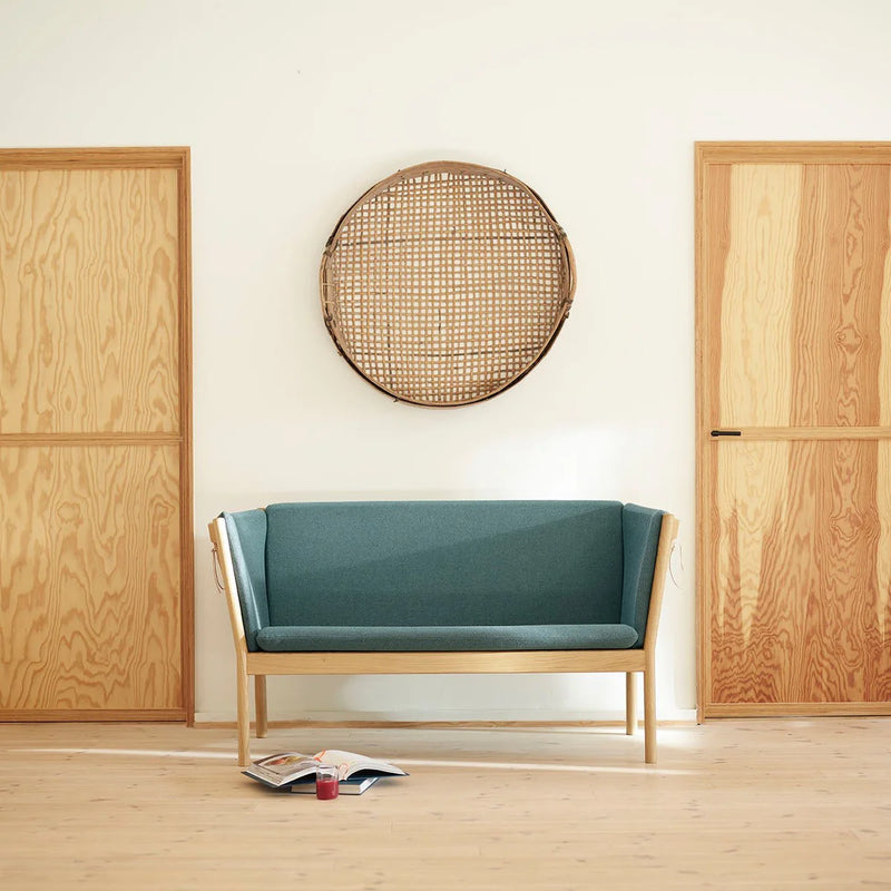 FDB Møbler J148 - 2-person couch Oak Nature Lacquered MLF Green (32) by Erik Ole Jørgensen