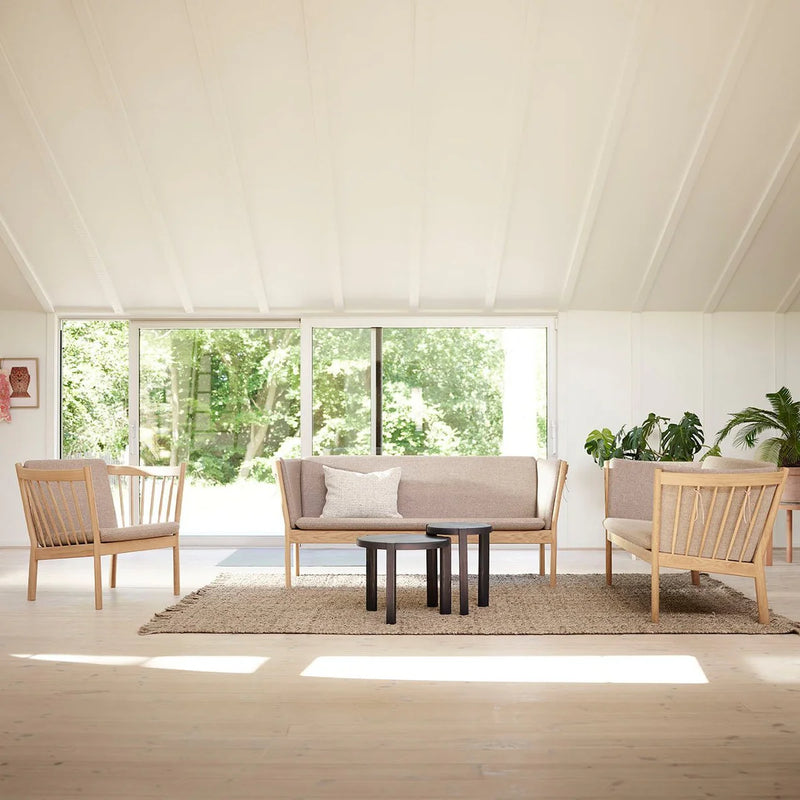 FDB Møbler J149 - 3-Person Couch Oak Nature Lacquered MLF Beige (61) by Erik Ole Jørgensen