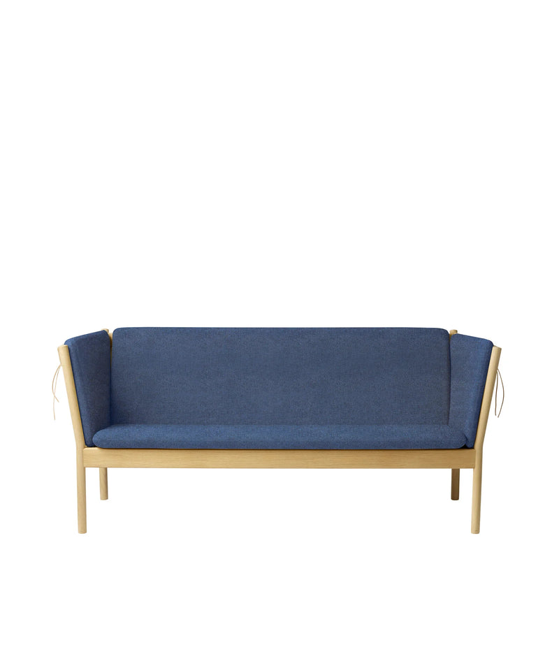 FDB Møbler J149 - 3-Person Couch Oak Nature Lacquered MLF Dark Blue (36) by Erik Ole Jørgensen