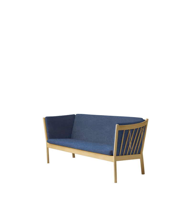 FDB Møbler J149 - 3-Person Couch Oak Nature Lacquered MLF Dark Blue (36) by Erik Ole Jørgensen