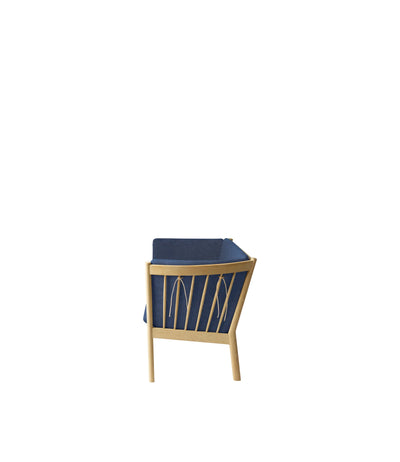 FDB Møbler J149 - 3-Person Couch Oak Nature Lacquered MLF Dark Blue (36) by Erik Ole Jørgensen