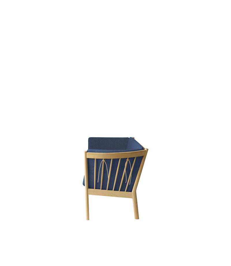 FDB Møbler J149 - 3-Person Couch Oak Nature Lacquered MLF Dark Blue (36) by Erik Ole Jørgensen