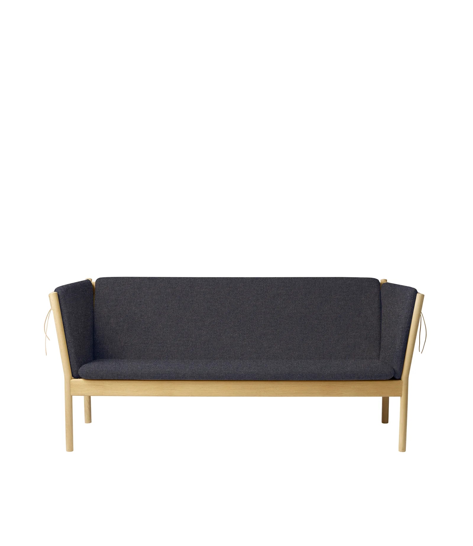 FDB Møbler J149 - 3-Person Couch Oak Nature Lacquered MLF Dark Grey (28) by Erik Ole Jørgensen