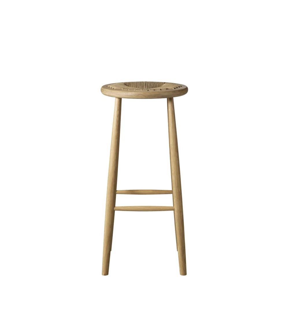 FDB Møbler J165B - Bar Stool Round - Nordic Swan Ecolabel Oak Nature Lacquered Water-Based Nature by Jørgen Bækmark