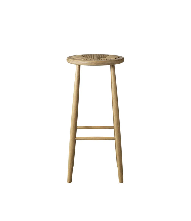 FDB Møbler J165B - Bar Stool Round - Nordic Swan Ecolabel Oak Nature Lacquered Water-Based Nature by Jørgen Bækmark