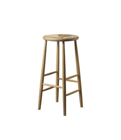 FDB Møbler J165B - Bar Stool Round - Nordic Swan Ecolabel Oak Nature Lacquered Water-Based Nature by Jørgen Bækmark