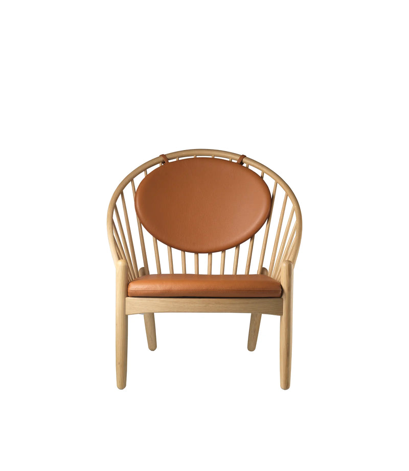 FDB Møbler J166 - Jørna - Chair Oak Nature Lacquered Denver Leather-Semi-Aniline Cognac by Poul M. Volther