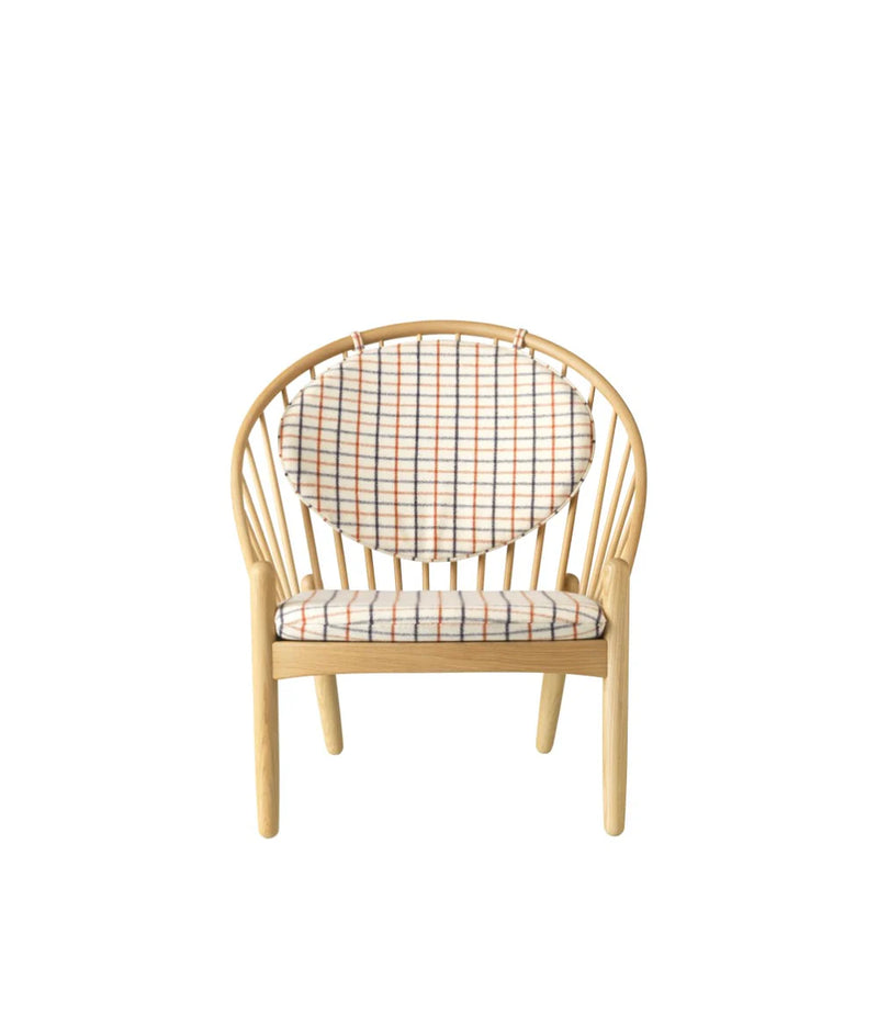 FDB Møbler J166 - Jørna - Chair Oak Nature Lacquered Horse cloth Red diced (14) by Poul M. Volther