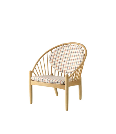 FDB Møbler J166 - Jørna - Chair Oak Nature Lacquered Horse cloth Red diced (14) by Poul M. Volther