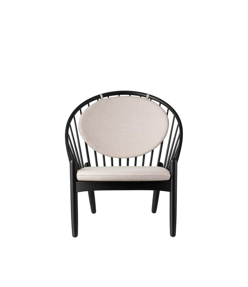 FDB Møbler J166 - Jørna - Chair Oak Jet Black (RAL9005) Painted MLF Beige (61) by Poul M. Volther