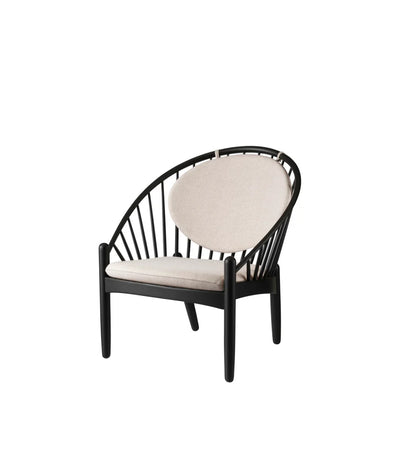 FDB Møbler J166 - Jørna - Chair Oak Jet Black (RAL9005) Painted MLF Beige (61) by Poul M. Volther