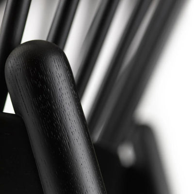 FDB Møbler J166 - Jørna - Chair Oak Jet Black (RAL9005) Painted MLF Beige (61) by Poul M. Volther